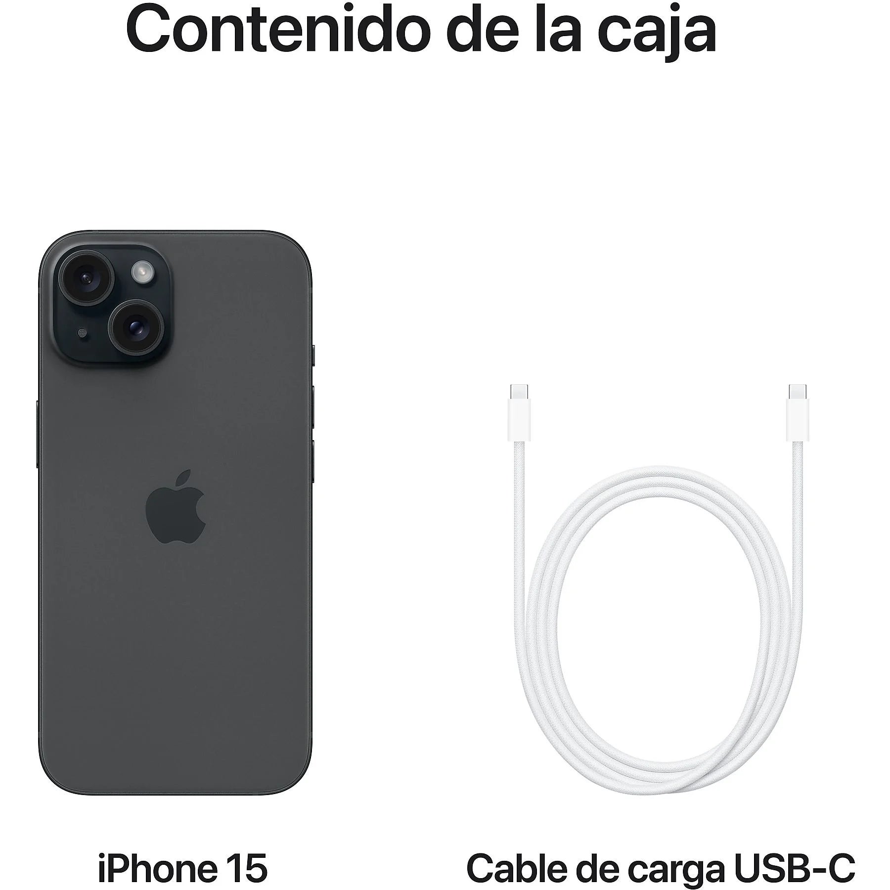 Apple iPhone 15, Negro, 5G, 6.1" OLED Nuevo