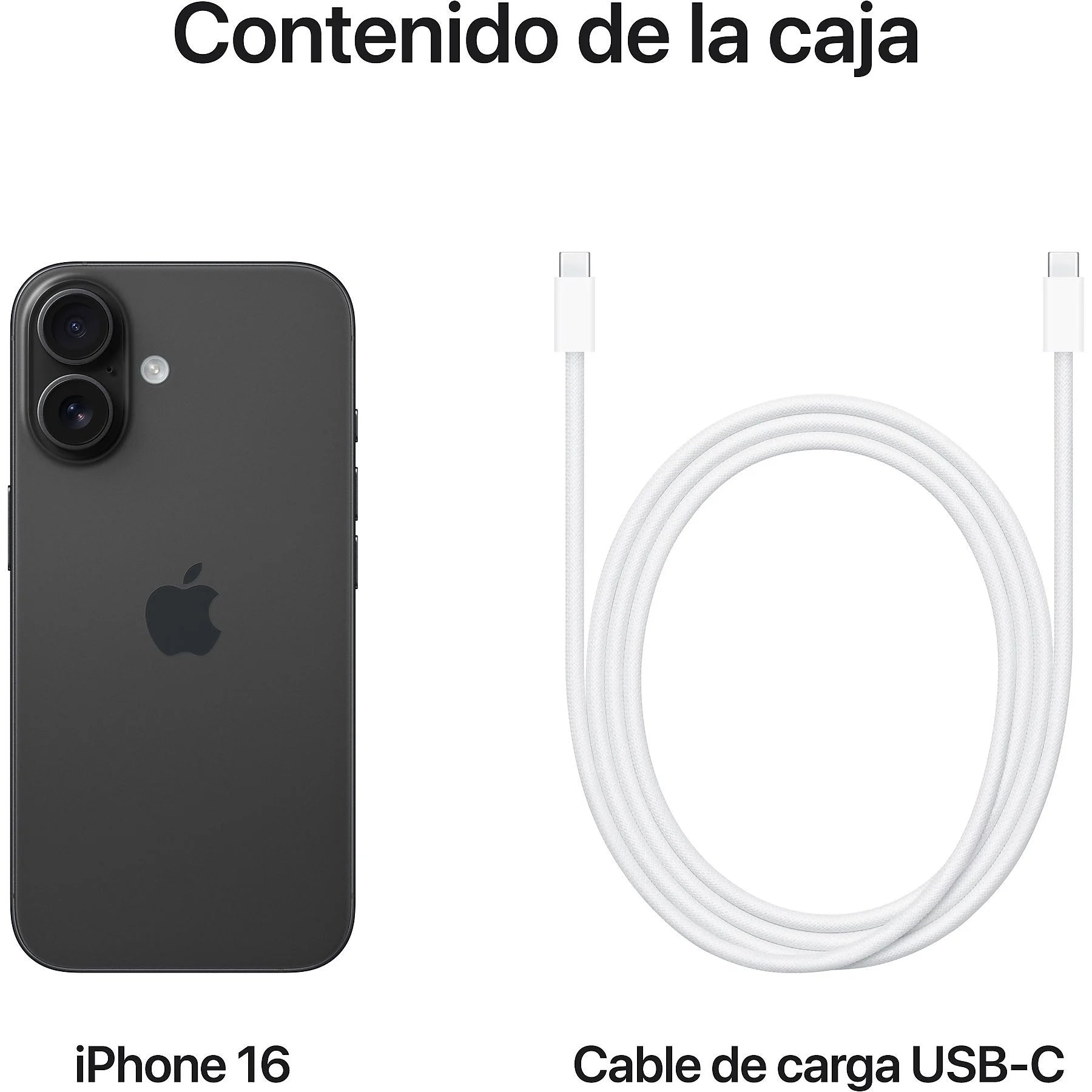 Apple iPhone 16, Negro, 5G, 6.1 " OLED Nuevo